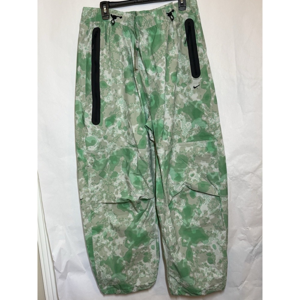 New Nike Pants Mens XL Green Oversized Fit Straight Leg Stacked Length Camo